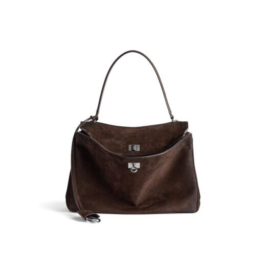 Balenciaga Sac À Main Rodeo Moyen en Espresso Clair