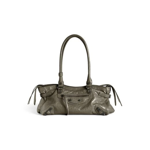 Balenciaga Sac Le City East-west pour Femme en Vert Militaire