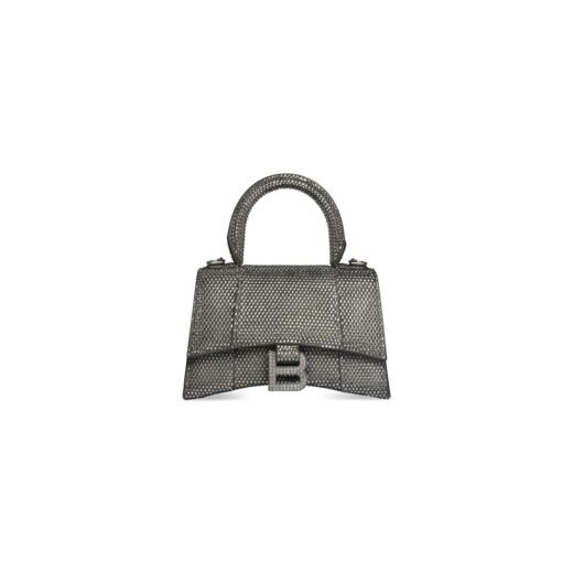 Balenciaga Sac À Main Hourglass Xs Avec Strass en Gris