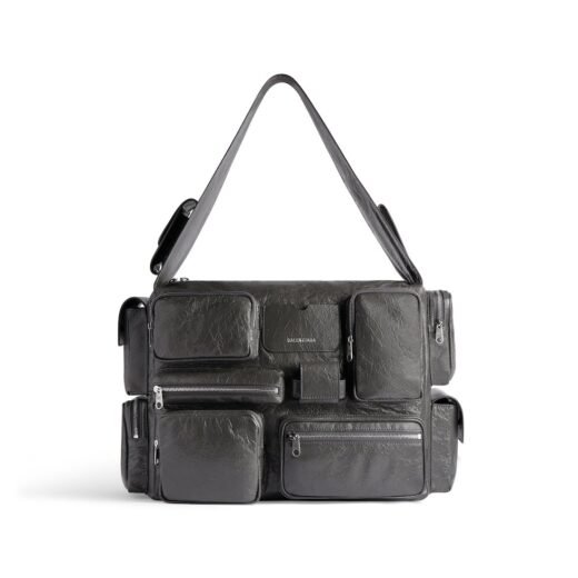 Balenciaga Sac Sling Superbusy Grand pour Homme en Gris Foncé