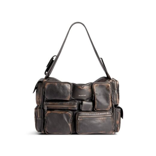 Balenciaga Sac Sling Superbusy Grand pour Homme en Marron