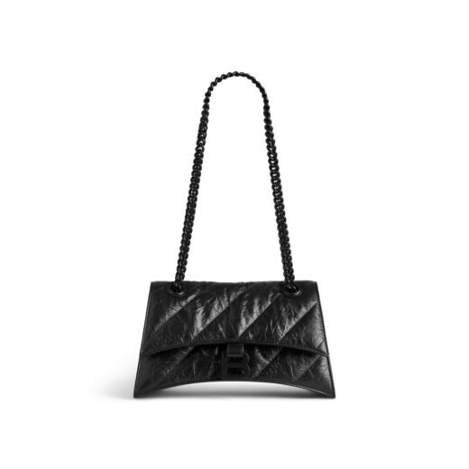 Balenciaga Sac Avec Chaîne Crush Petit pour Femme en Noir