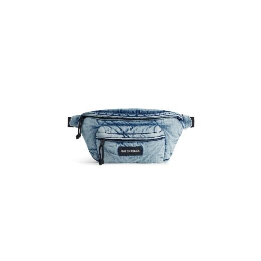 Balenciaga Sac Ceinture Explorer pour Homme en Bleu Délavé