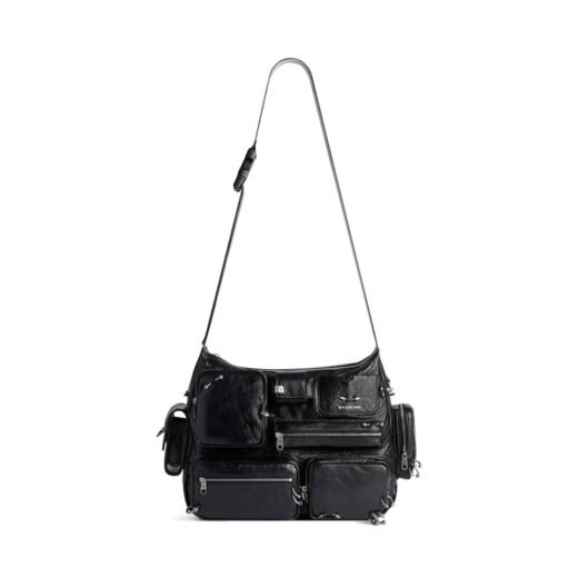 Balenciaga Sac Messenger Superbusy pour Homme en Noir