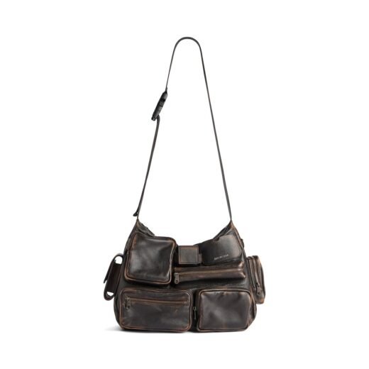 Balenciaga Sac Messenger Superbusy pour Homme en Marron