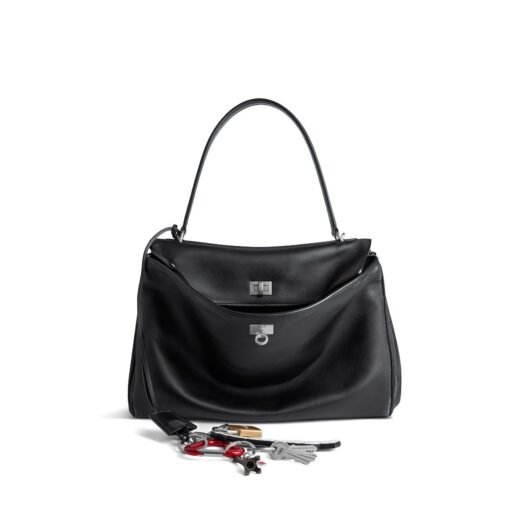Balenciaga Sac À Main Rodeo Moyen Avec Un Charm en Noir
