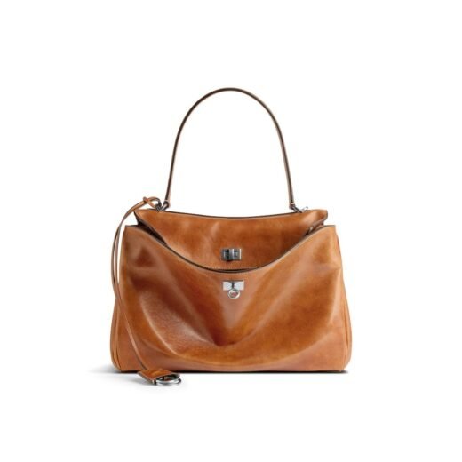 Balenciaga Sac À Main Rodeo Moyen pour Femme en Beige Cowboy