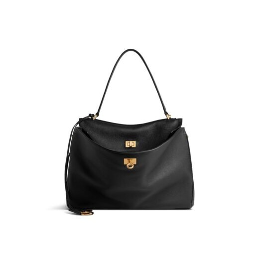Balenciaga Sac À Main Rodeo Moyen Cuir De Veau Grainé pour Femme en Noir