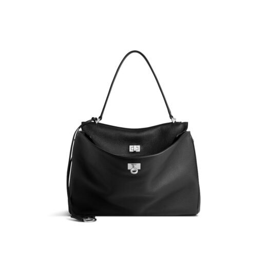 Balenciaga Sac À Main Rodeo Moyen Cuir De Veau Grainé en Noir – 7897722ABV61000
