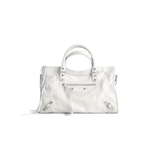 Balenciaga Sac Le City Moyen en Blanc