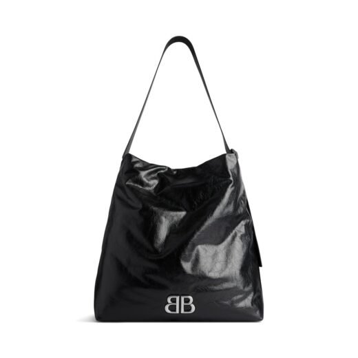 Balenciaga Sac Hobo Monaco Moyen pour Homme en Noir