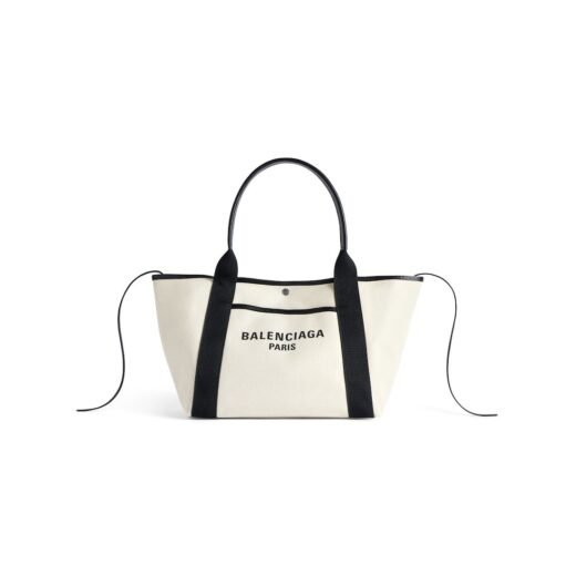 Balenciaga Sac Cabas Biarritz Moyen pour Femme en Naturel/noir