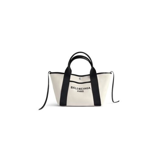 Balenciaga Sac Cabas Biarritz Petit en Naturel / noir