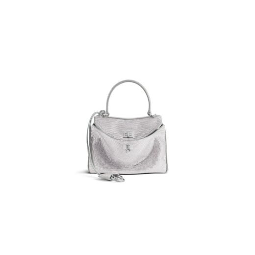 Balenciaga Sac À Main Rodeo Mini Avec Strass en Gris Fumée