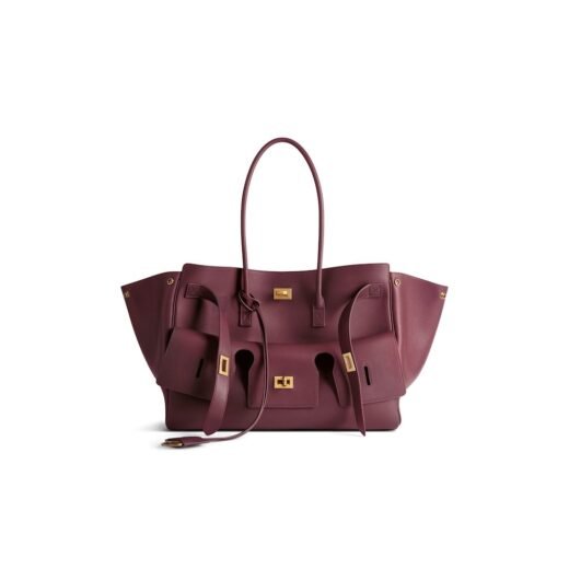 Balenciaga Sac Carry All Bel Air Moyen pour Femme en Bordeaux Foncé