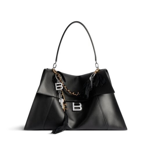 Balenciaga Sac À Main Hourglass Soft Grand pour Femme en Noir