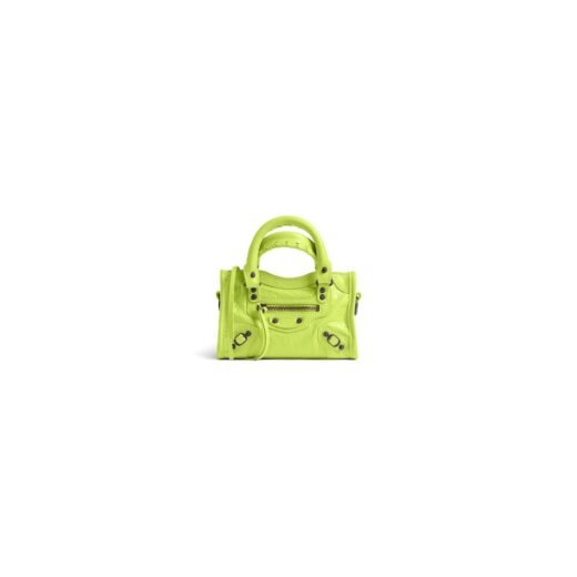 Balenciaga Sac Le City Nano pour Femme en Vert Pomme