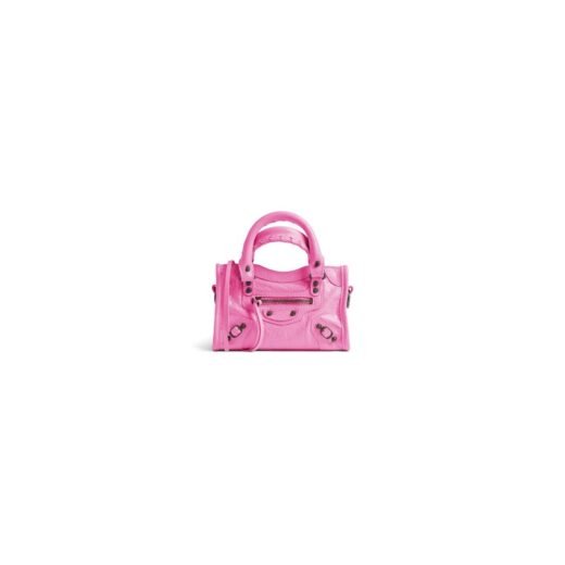 Balenciaga Sac Le City Nano pour Femme en Rose Brillant