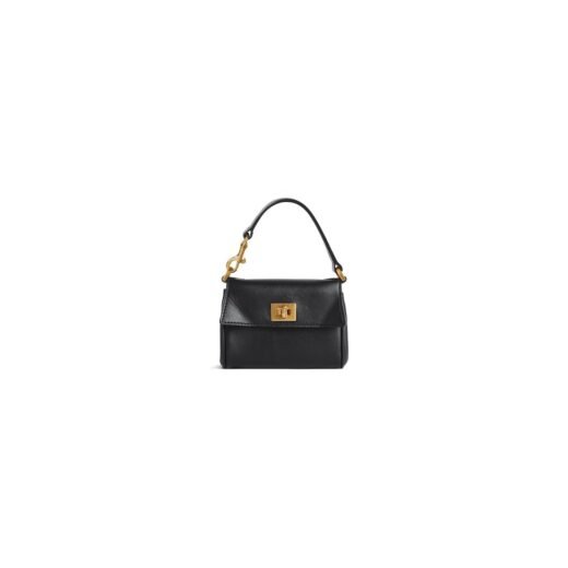 Balenciaga Sac à main Balanciaga en cuir noir avec fermoir doré – Élégance intemporelle luxe