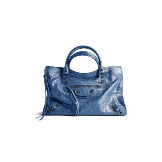 Balenciaga Sac Le City Moyen pour Femme en Bleu Minéral