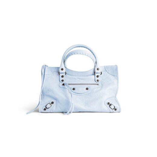 Balenciaga Sac Le City Moyen pour Femme en Bleu Nuage