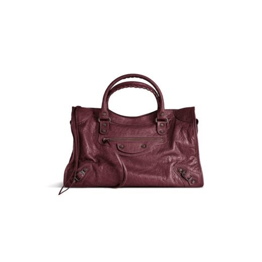 Balenciaga Sac Le City Moyen pour Femme en Bordeaux Foncé