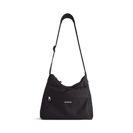 Balenciaga Sac Messenger Hobo Explorer pour Homme en Noir