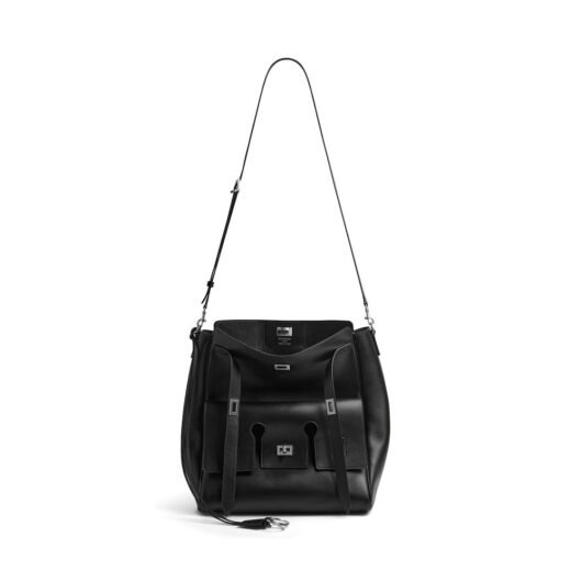 Balenciaga Sac Messenger Hobo Bel Air pour Homme en Noir