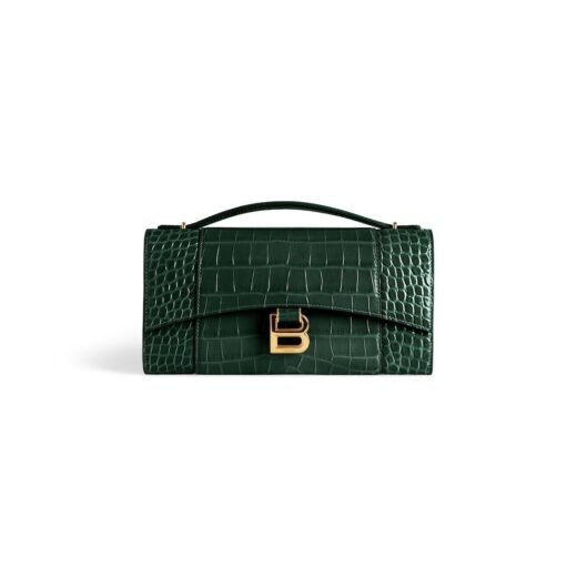 Balenciaga Pochette Hourglass Avec Chaîne pour Femme en Vert Foret