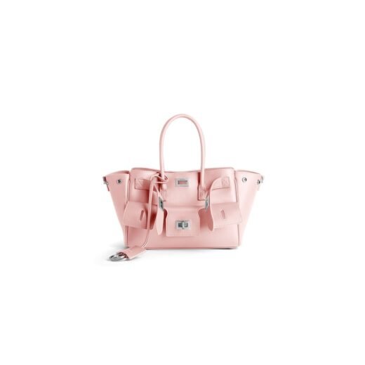 Balenciaga Sac Carry All Bel Air Mini en Rose Suédé