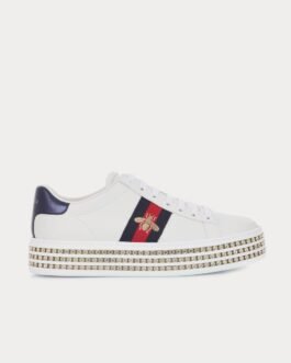 Baskets basses Gucci Ace en cuir à plateforme Bianco