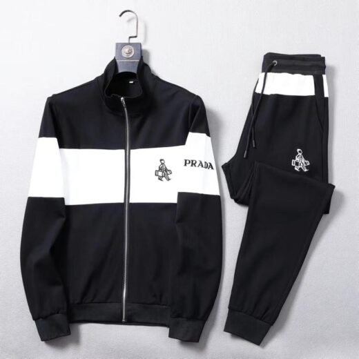 Prada Veste zippée color-block avec poches plaquées