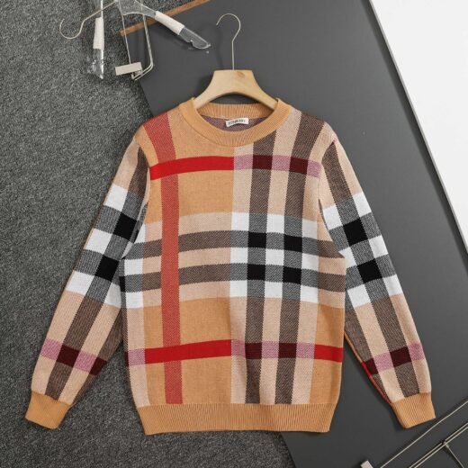 Burberry Pull Homme – Motif Check Iconique