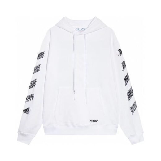 Off-White Sweat à capuche en coton à imprimé Scribble Diag