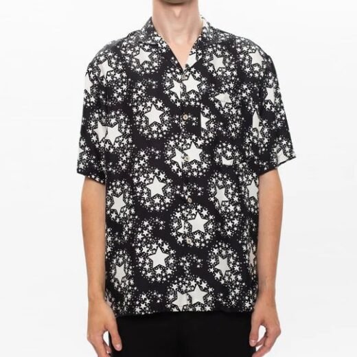 Gucci Chemise bowling en soie à imprimé étoiles pour homme