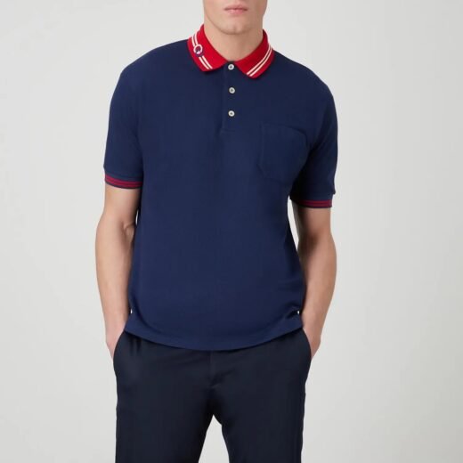Gucci Polo en piqué de coton avec logo G entrelacé