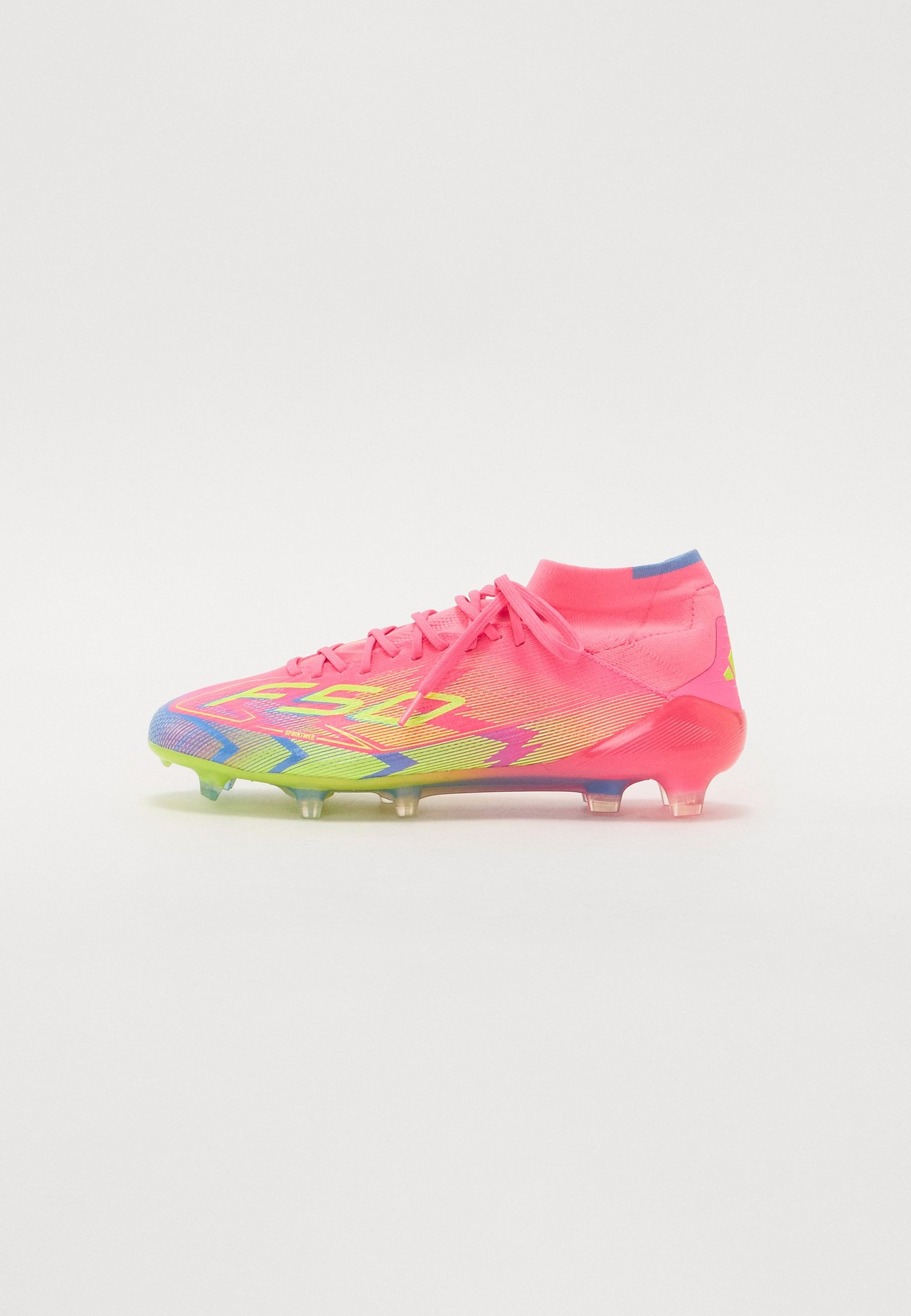 F50 ELITE MID FIRM GROUND - Chaussures de football pour terrain sec - lucid pink/lucid lemon/blue fusion