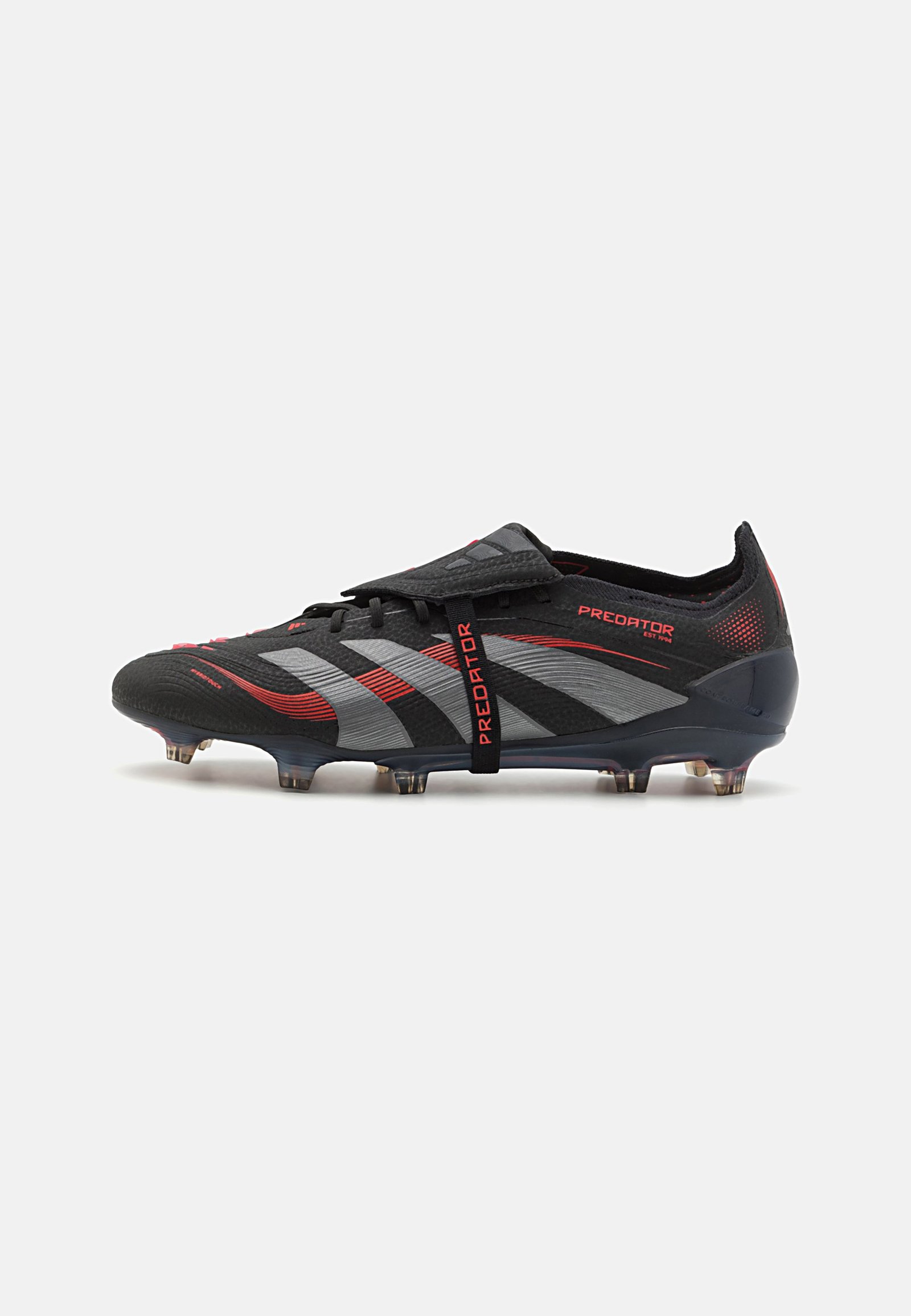 PREDATOR ELITE FOLD-OVER TONGUE FIRM GROUND - Chaussures de football pour terrain sec - core black/grey four/lucid red