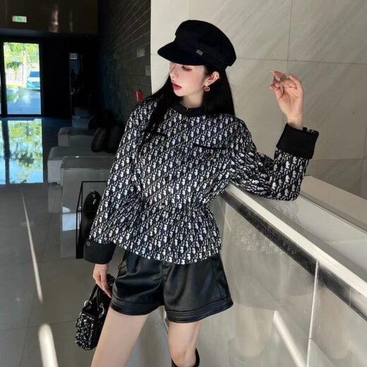 Dior Veste Dior noire à imprimé monogramme de qualité supérieure pour elle