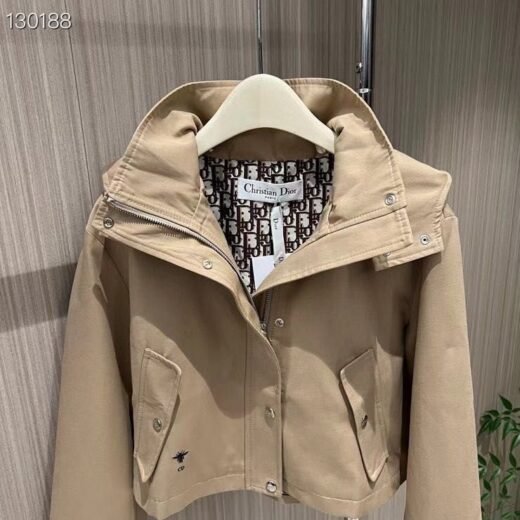 Dior Veste courte à capuche en cuir exclusive pour femme