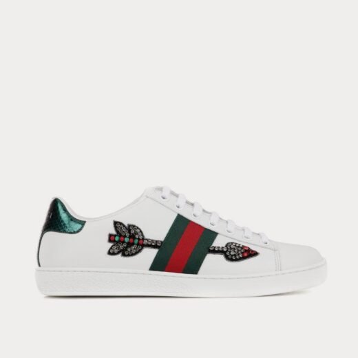 Gucci Baskets basses Ace en cuir orné Bianco – 35