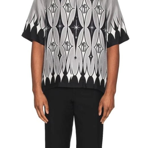AMIRI Chemise homme en soie à imprimé losanges