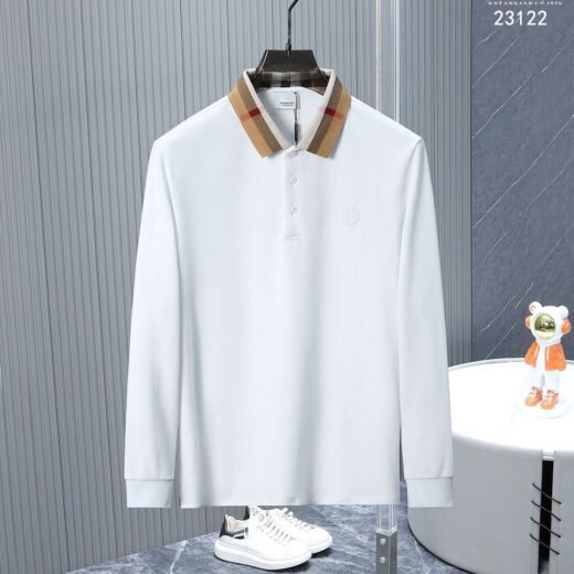 Burberry Polo Manfinity à carreaux colorés et col contrasté pour homme