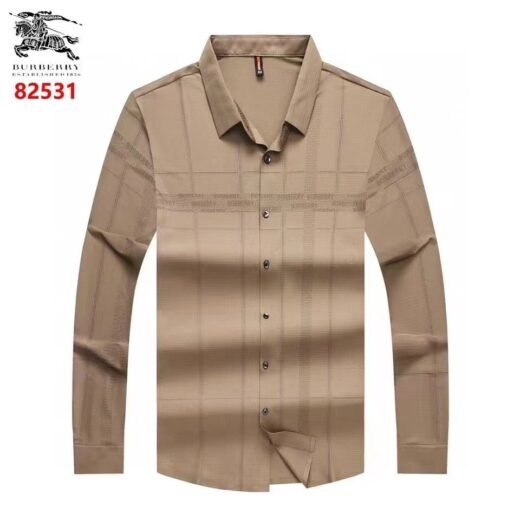 Burberry Chemise décontractée à manches longues et élastique auto-texturée