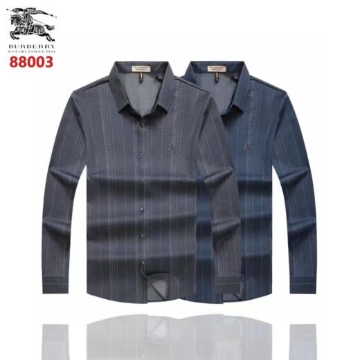 Burberry Chemise décontractée à manches longues et doublure droite auto-texturée