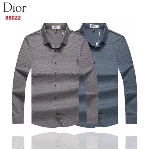 Dior Chemise décontractée à manches longues et élastique avec logo CD auto-texturé