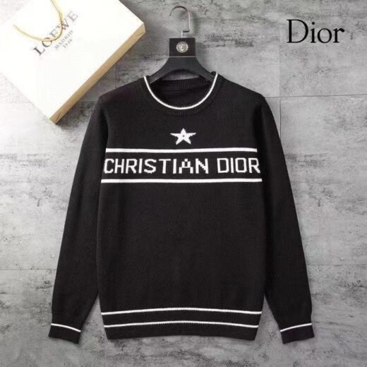 Dior Pull col rond manches longues style streetwear en cachemire style décontracté