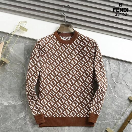 Fendi Pull ras du cou avec logo FF sur toute la surface