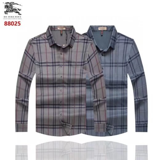 Burberry Chemise à manches longues en popeline à carreaux et élastique