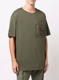 Balmain T-shirt à épaules tombantes et poche poitrine zippée
